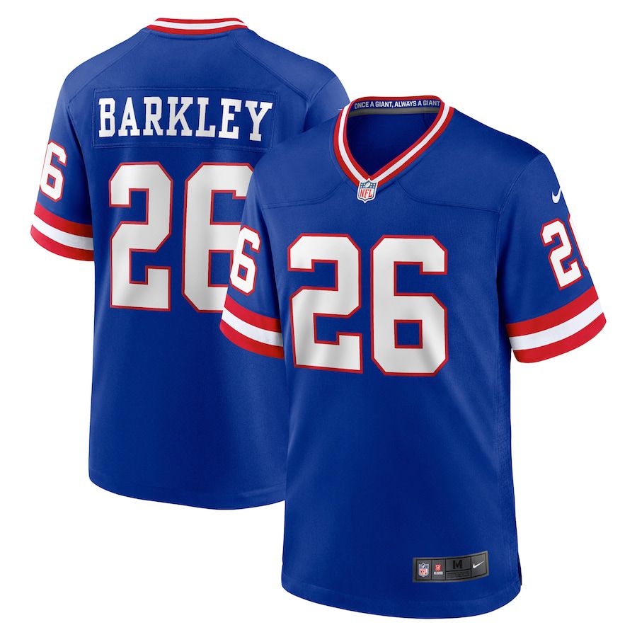 Men New York Giants #26 Saquon Barkley Nike Royal Classic Player Game NFL Jersey